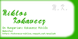 miklos kokavecz business card